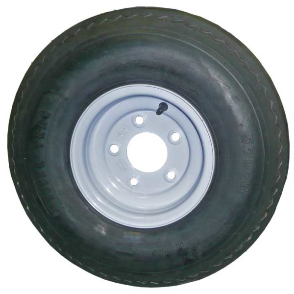Wheel and Tire, RJ2 & RJ3 Carts, White (5 Lug)