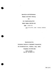ACE-804-920 Air Conditioning Unit Manual
