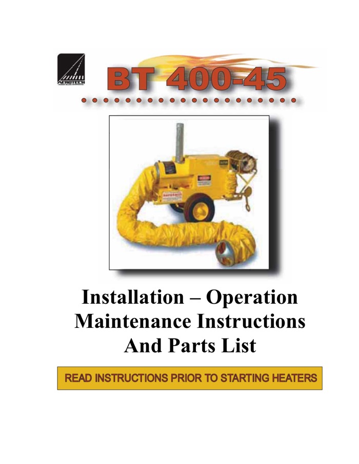 Aerotech Herman Nelson BT400-45 Heater Manual