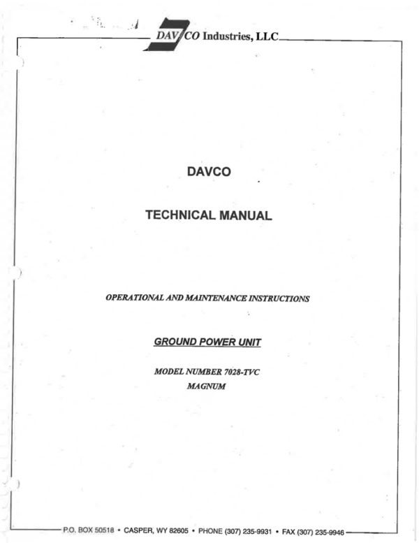 Davco 7028-TVC Magnum GPU Manual
