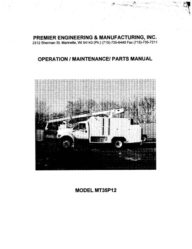 Premier MT35P12 Deicer Truck Manual