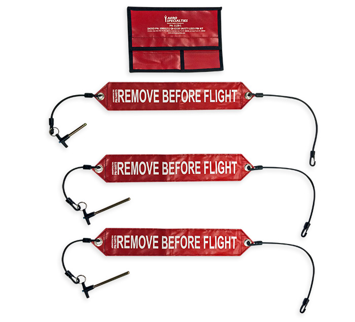 Downlock Pin Set w/Flag, Gulfstream G2-G550