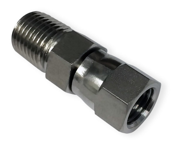 O2 1/4" Male NPT to 1/4" Female JIC, Stainless Steel