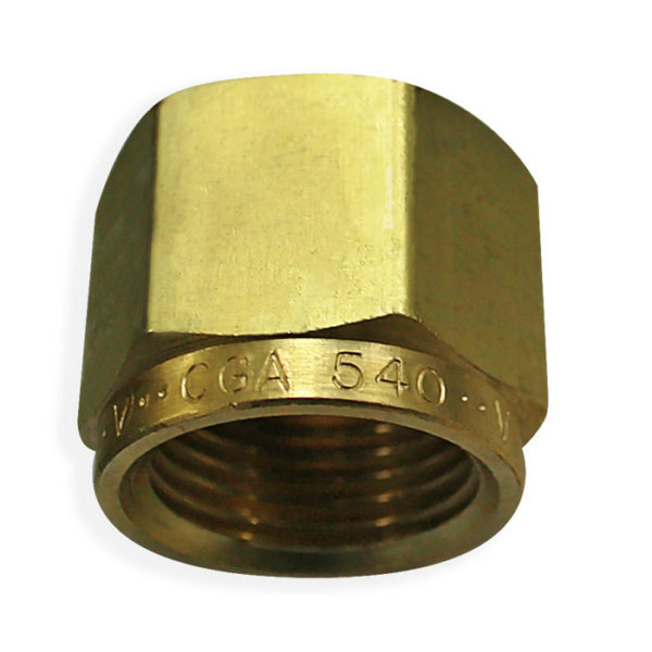 CGA 540 O2 Bottle Mounting Nut, Brass