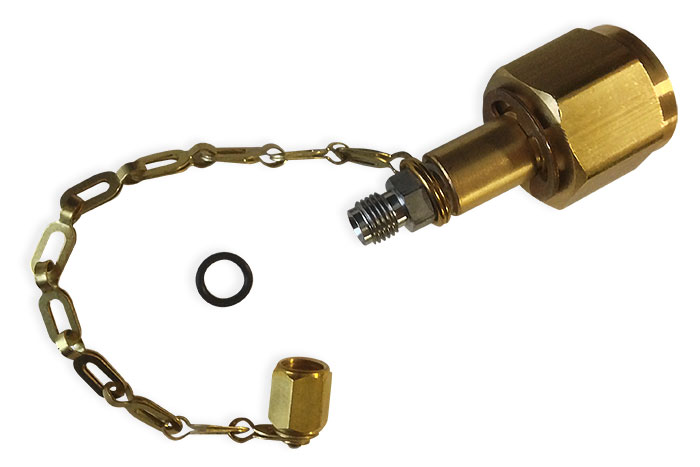 O2 Transfill Adapter, AN800 Nipple to CGA-540 HT (Hand Tight) Nut