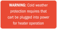 Decal, L&W, WARNING: Cold weather protection requires..., 4" x 2"