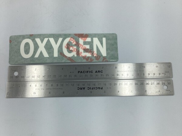 Decal, O2N2, OXYGEN, 8.25" x 2.25" - Image 2