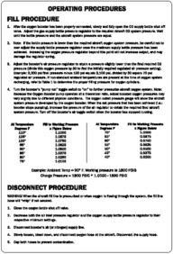 Decal, O2N2, Operating Procedures: Fill procedure, 5.75" x 8.5"
