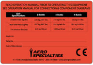 Decal, O2N2, Model/Serial Information, 6.5" x 4.5"