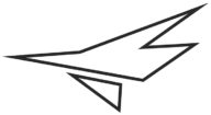 Decal, JetGo, Big Airplane Outline Black (left side), 9.125" x 5"