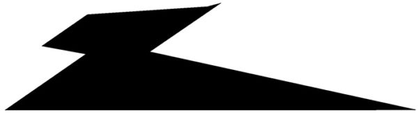 Decal, JetGo, Black Lightning Bolt (left side), 23.75" x 6.375"