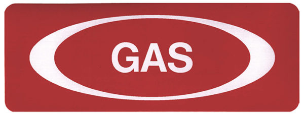 DECAL, REPAIR, GAS, 6" X 2.5"