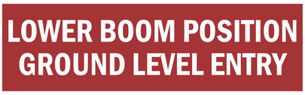 DECAL, REPAIR, LOWER BOOM POSITION, 12" X 3.5"